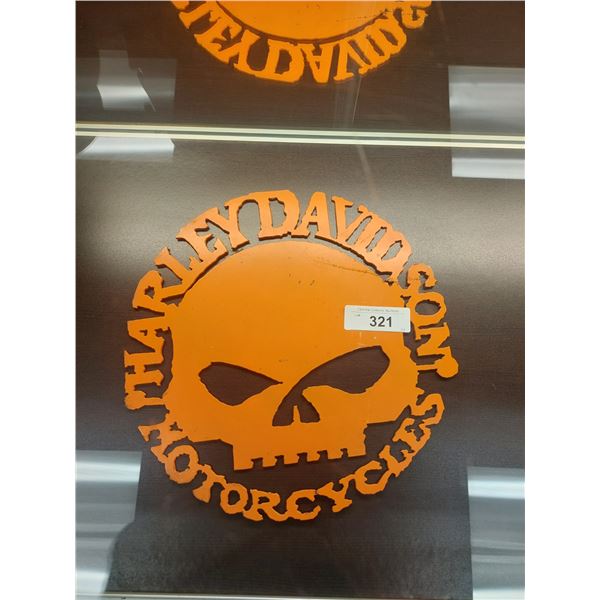 DIE CUT HARLEY DAVIDSON SKULL SIGN