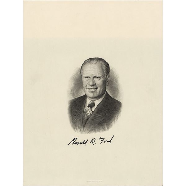 Gerald Ford Signed Engraving