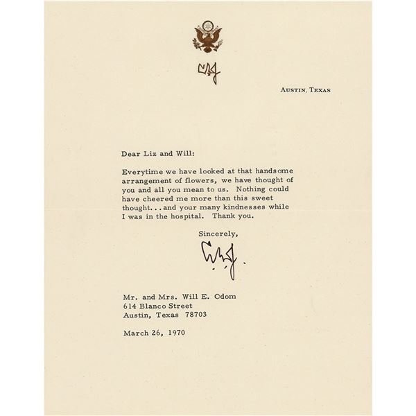 Lyndon B. Johnson Typed Letter Signed