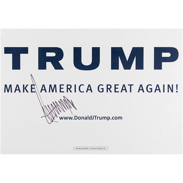 Donald Trump Signed Campaign Sign