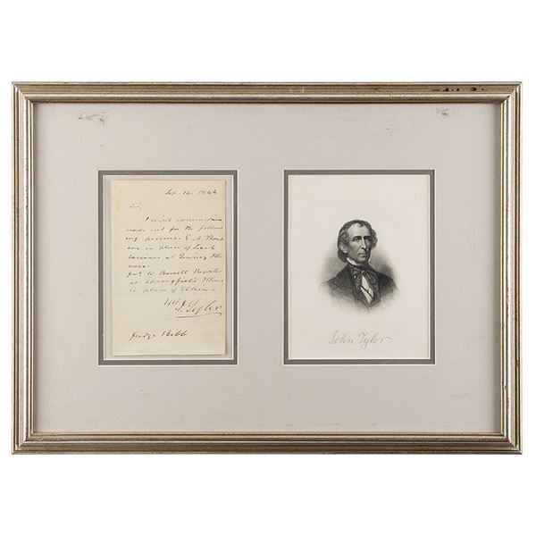 John Tyler Autograph Letter Signed as President