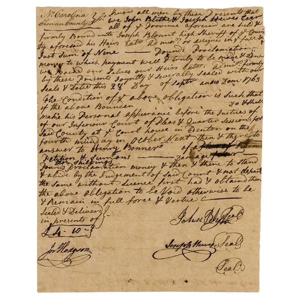 Joseph Hewes Document Signed