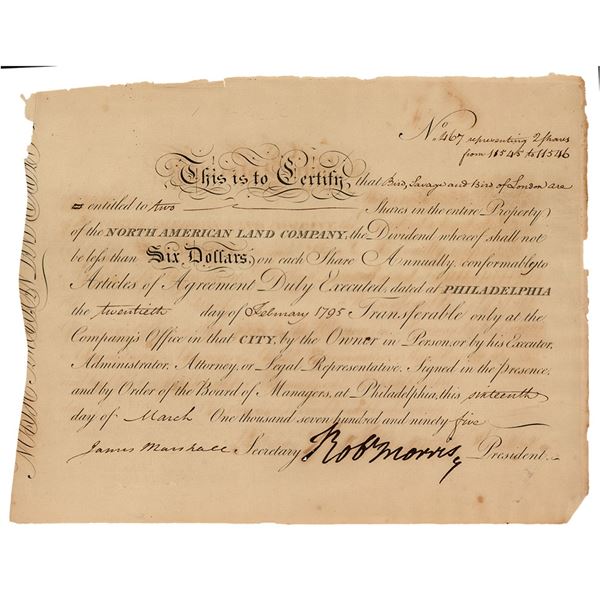 Robert Morris Document Signed (1795)