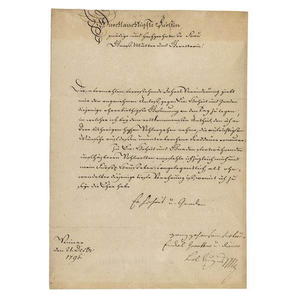 Charles August, Crown Prince of Sweden Document Signed