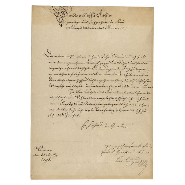 Charles August, Crown Prince of Sweden Document Signed