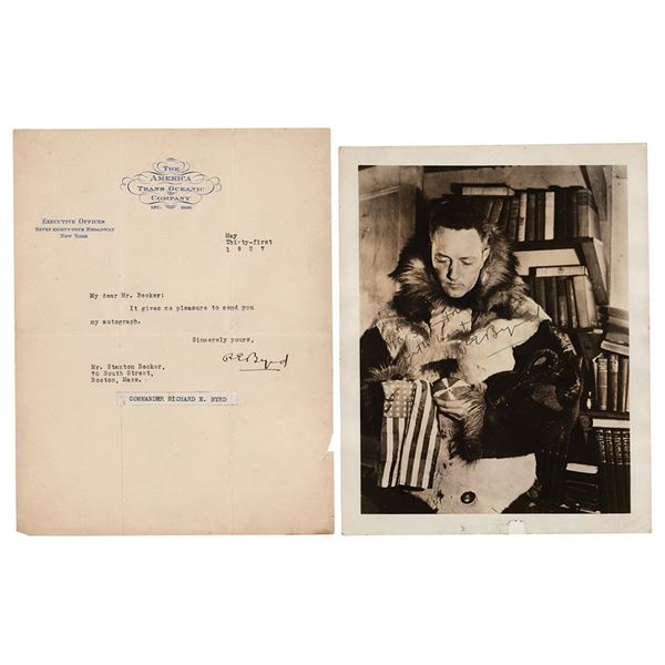 Richard E. Byrd Signed Photograph and Typed Letter Signed