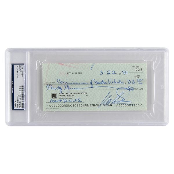 Roy Demeo Signed Check