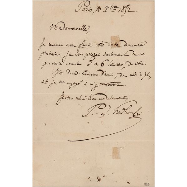 Pierre-Joseph Proudhon Autograph Letter Signed