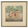 Image 2 : Fifer Pig and Fiddler Pig production cels and production background from The Practical Pig