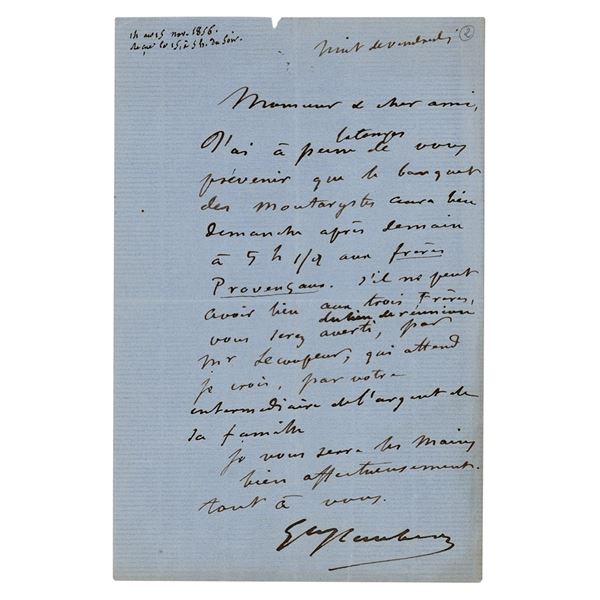 Gustave Flaubert Autograph Letter Signed