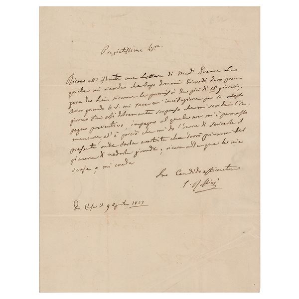 Gioachino Rossini Autograph Letter Signed