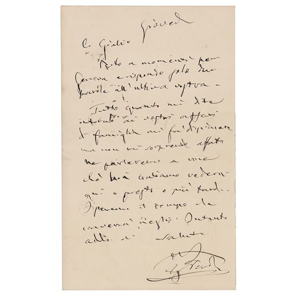 Giuseppi Verdi Autograph Letter Signed