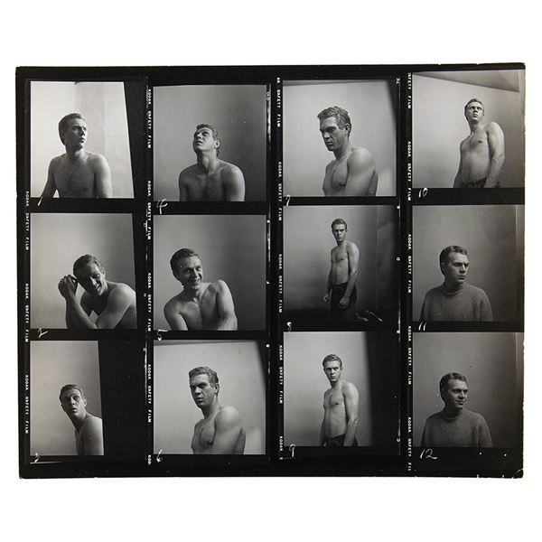 Steve McQueen Original Contact Sheet Photograph by Roy Schatt