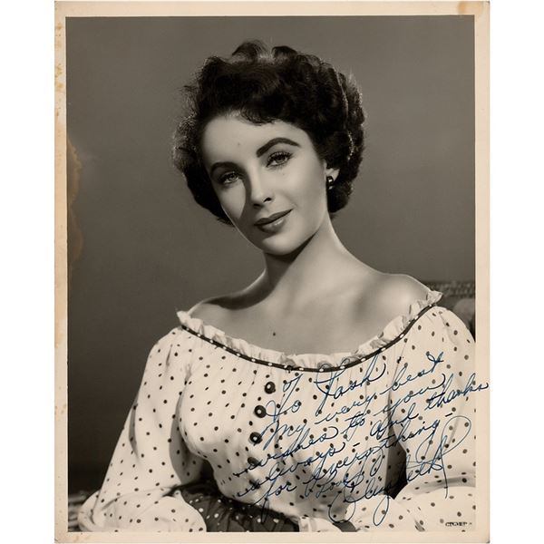 Elizabeth Taylor Signed Photograph