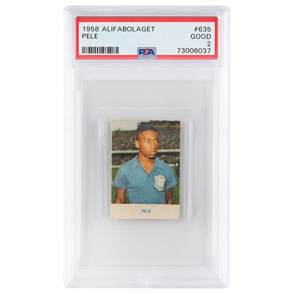 1958 Alifabolaget #635 Pele Rookie Card - PSA GOOD 2