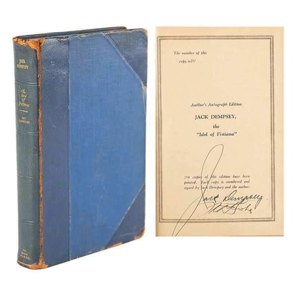 Jack Dempsey and Nat Fleischer Signed Book