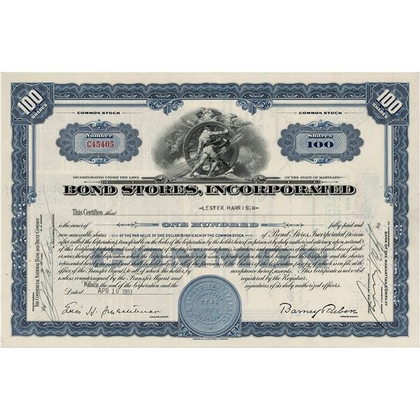 Les Harrison Signed Stock Certificate