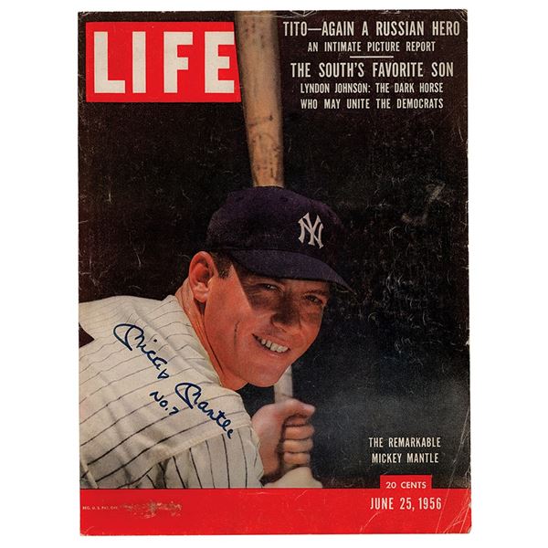 Mickey Mantle Signed Life Magazine Cover