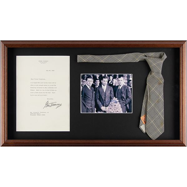 Gene Tunney Typed Letter Signed and Personally-Owned Tie