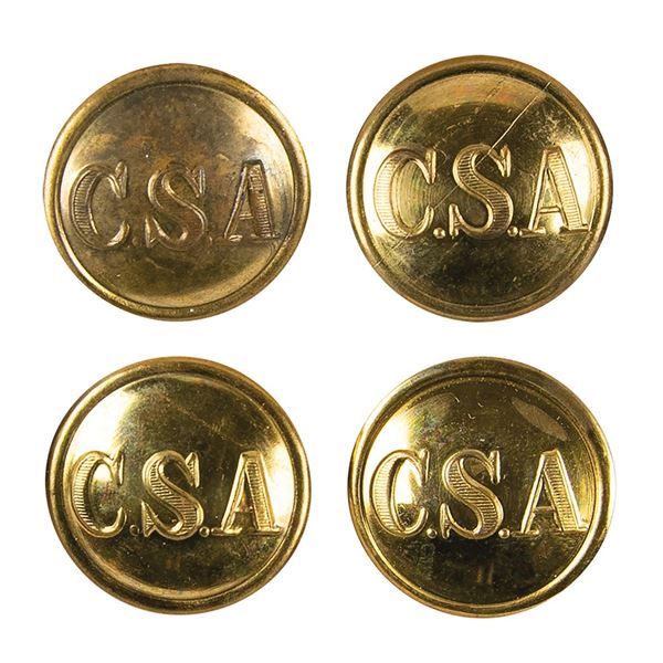 Confederate 'CSA' General Service Buttons (4) and State of Alabama Uniform Receipt