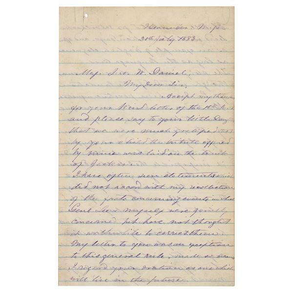 Jefferson Davis Autograph Letter Signed on Robert E. Lee