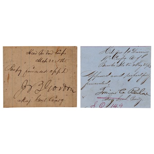 Gettysburg: Francis C. Barlow and John B. Gordon Signatures
