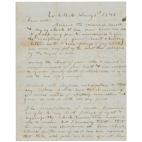 Stonewall Jackson Autograph Letter Signed from West Point