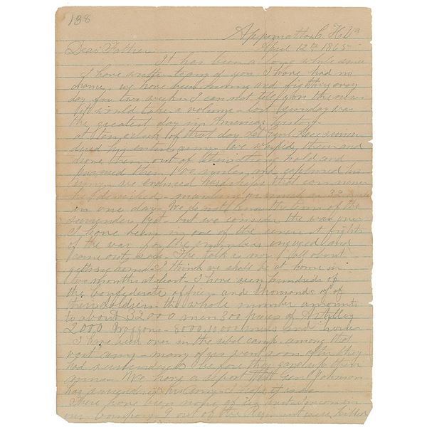 Battle of Appomattox Court House: Letter on Lee's Surrender