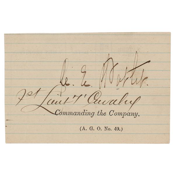 Little Bighorn: James E. Porter Signature