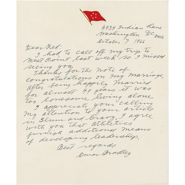 Omar Bradley Autograph Letter Signed