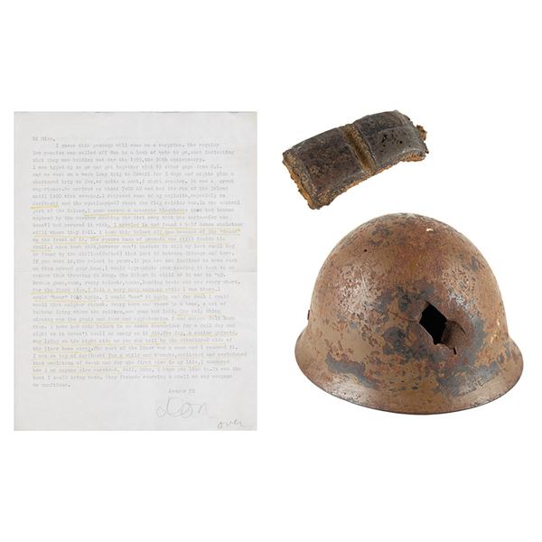 Iwo Jima: Grenade-Damaged Helmet and Japanese Uniform