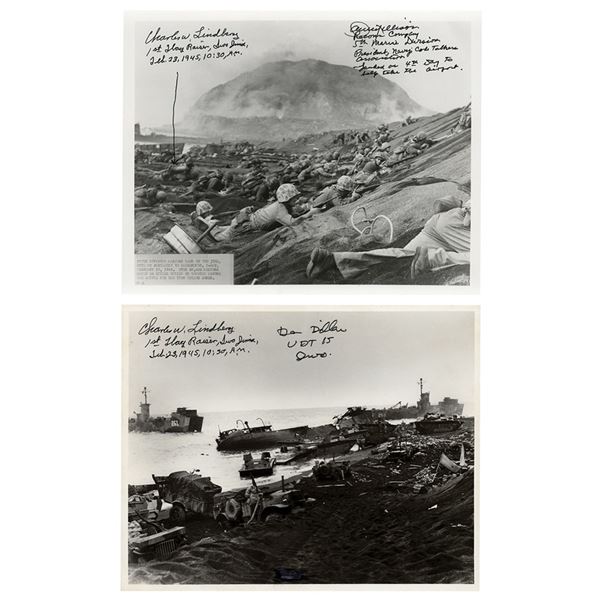 Iwo Jima: Lindberg and Billison (2) Signed Photographs