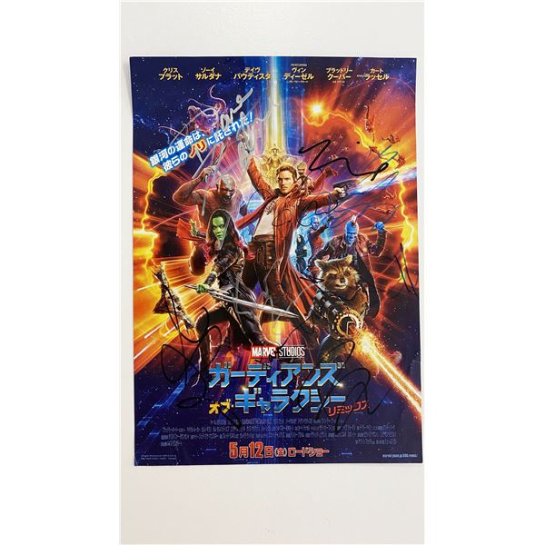Guardians of the Galaxy 2 cast signed mini poster