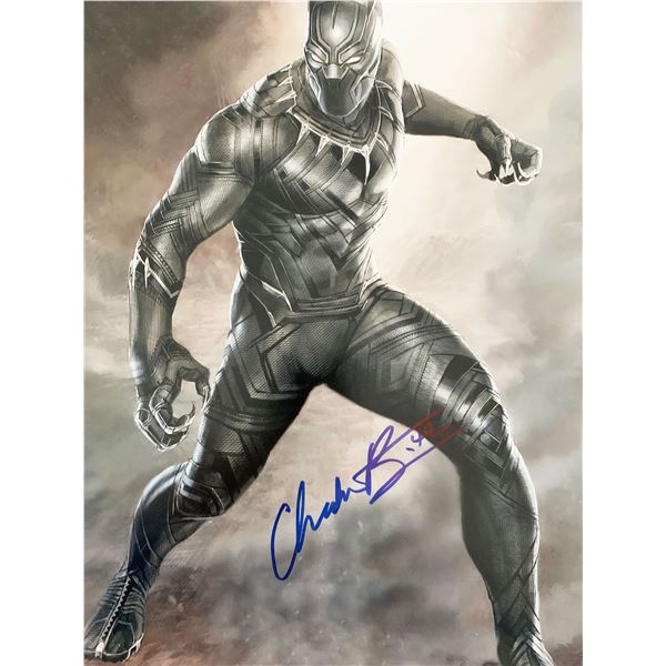 Black Panther Chadwick Boseman signed movie photo