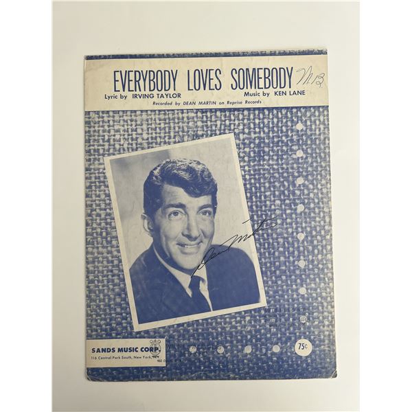 Everybody Loves Somebody Dean Martin signed sheet music