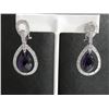 Image 2 : Large pear shaped amethyst stud earrings.