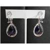 Image 3 : Large pear shaped amethyst stud earrings.