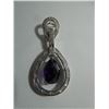 Image 1 : Large pear shaped amethyst .hanging from solid 925