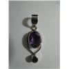 Image 1 : Medium color purple natural amethyst double pendan