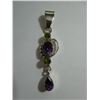 Image 1 : Purple amethyst and natural peridot pendant