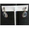Image 2 : Ice blue topaz pear shape earrings set in Bali