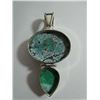 Image 2 : Large chrysocolla double stone pendant
