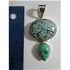 Image 3 : Large chrysocolla double stone pendant