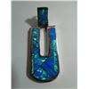 Image 1 : Beautiful inlay blue opal pendant.