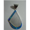 Image 1 : Mother of Pearl framed with inlay blue opal.
