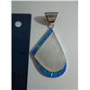Image 3 : Mother of Pearl framed with inlay blue opal.