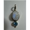 Image 1 : Rainbow moonstone statement pendant with blue