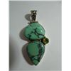 Image 1 : Nevada turquoise 2 stone pendant with peridot