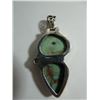 Image 2 : Nevada turquoise 2 stone pendant with peridot