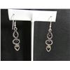 Image 2 : Large triple stone amethyst drop earrings.